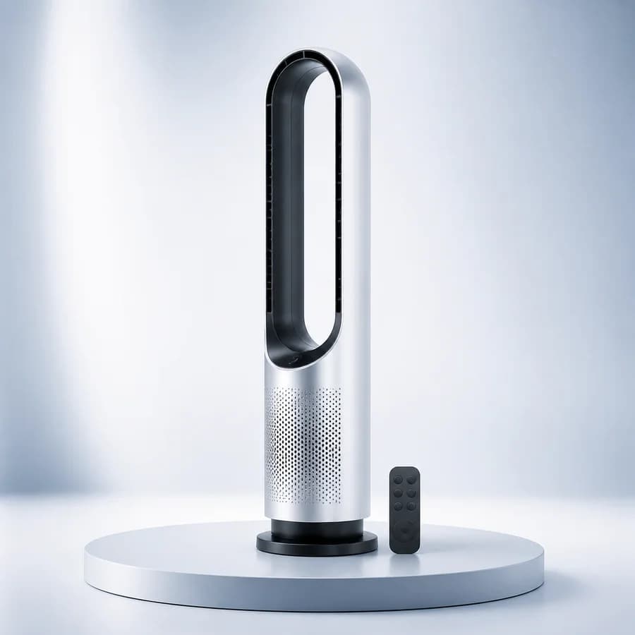Quiet comfort Bladeless Tower Fan with Remote